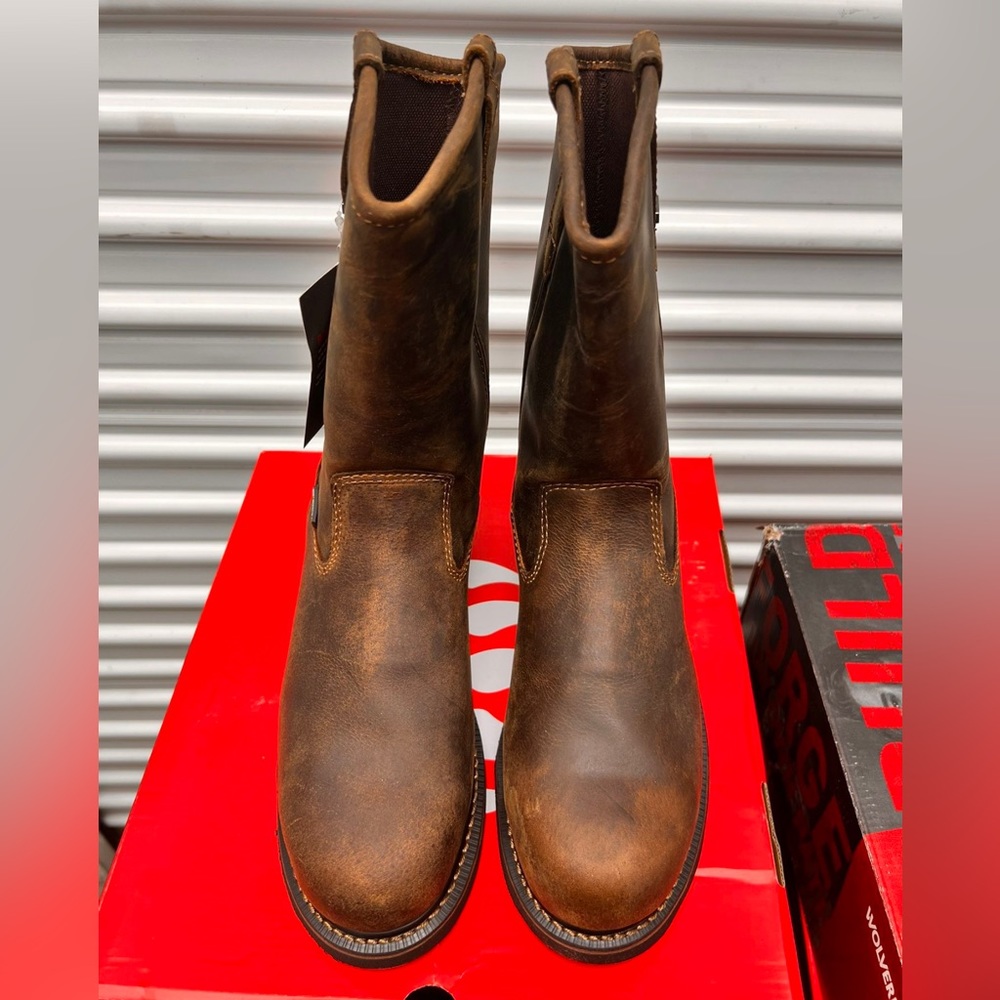 Wolverine Work Boots Brek Wellington Steel Toe WP Slip Resistant Men’s 11.5 Wide - Picture 2 of 8